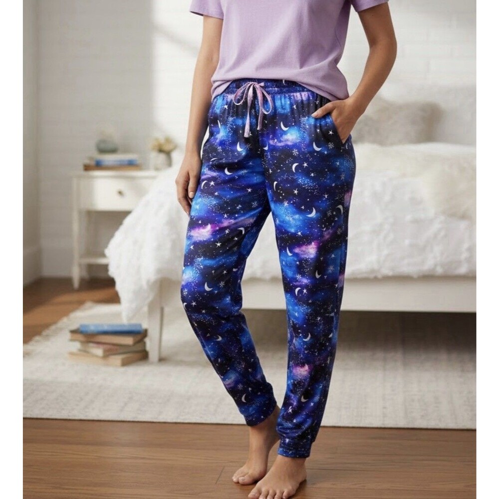 Briefly Stated Starry Nights Sleep Jogger With Pockets L 16-18 Sleep Pants